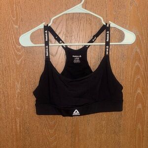 Reebok Black Sports Bra with Logo Straps